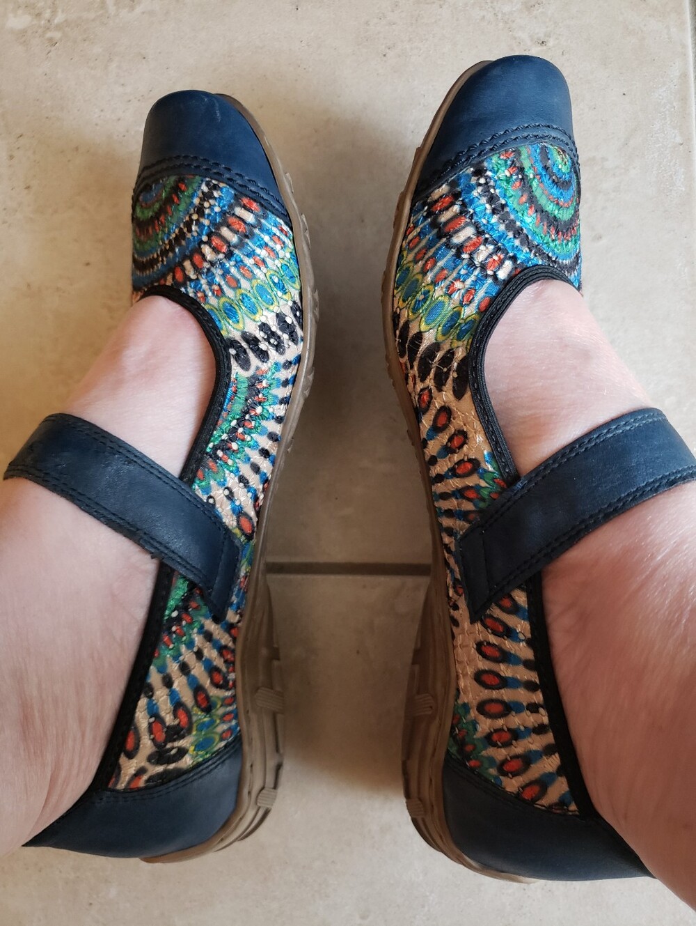 Women’s Multicolor Patterned Mary Jane Comfort Shoes